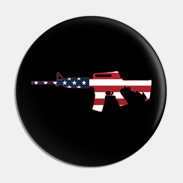 AR-15 Stars & Stripes Rifle Silhouette Pin by hobrath