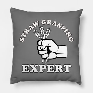 Straw Grasping Expert (Light on Dark) Pillow