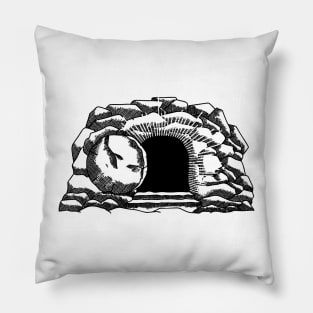 Empty tomb after the resurrection of Jesus Christ Pillow