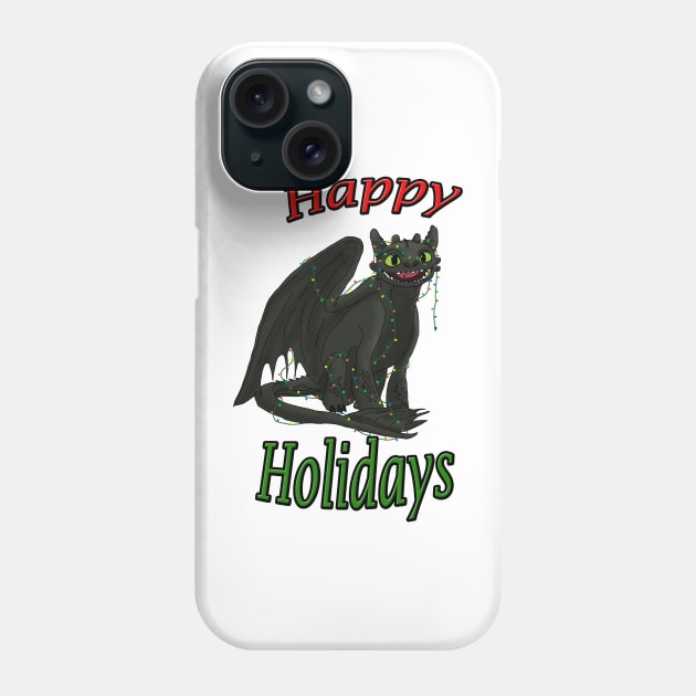 Toothless - Happy Holidays Phone Case by tygerwolfe