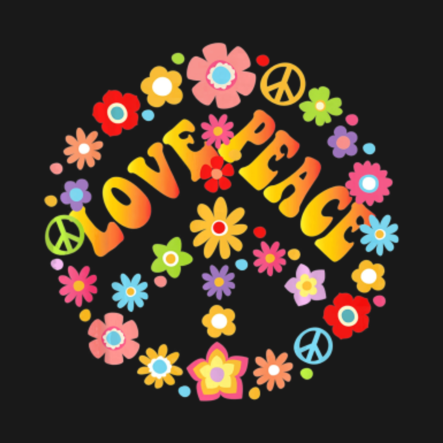 PEACE SIGN LOVE T Shirt 60s 70s Tie Dye Hippie Costume - Peace Sign ...