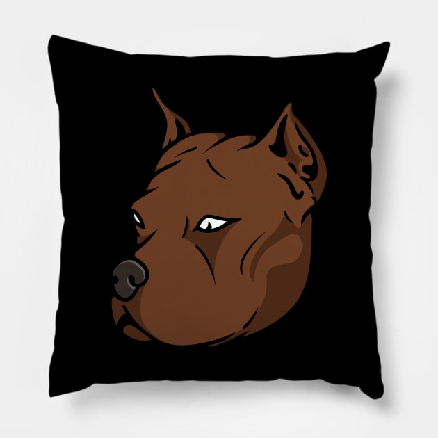 Brown pitbul Pillow by Starkey Store