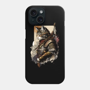 Samurai Cat Painting Phone Case