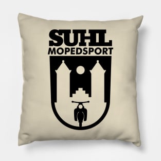 Suhl Mopedsport with Simson Star / Sperber / Habicht v.1 (black) Pillow