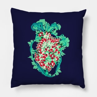 Vintage Botanical Heart Pillow