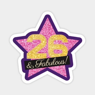 26th Birthday Gifts Women Fabulous - Pink Gold Magnet