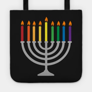 Rainbow Menorah for Hannukah Tote