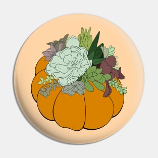 Orange Succulent Pumpkin Pin