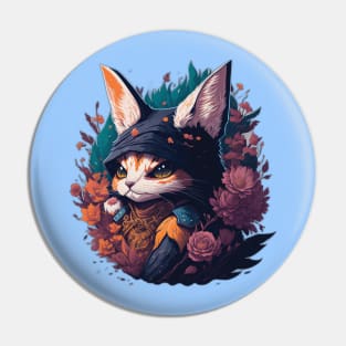 Orange Cat In The garden Pin