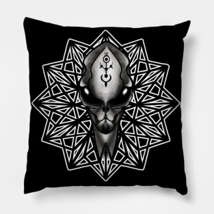 Alien black and white Pillow