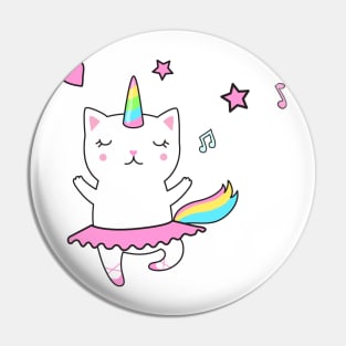 Cute loving Caticorn Ballerina Unicorn girl Pin