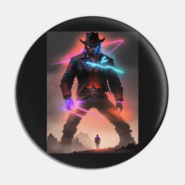 Red Dead neon Cowboy Pin by kiwimick