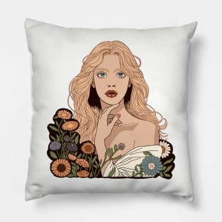 Beautiful blong girl Pillow