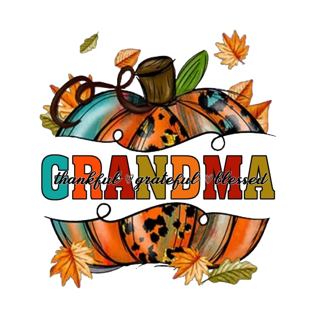 Thankful Grandma Pumpkin Leopard by celestewilliey