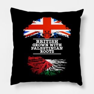 British Grown With Palestinian Roots - Gift for Palestinian With Roots From Palestine Pillow