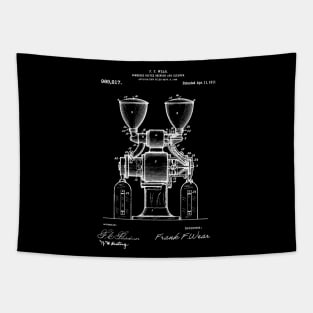 Coffee Grinder patent art / Coffee Grinder Patent Illustration Tapestry