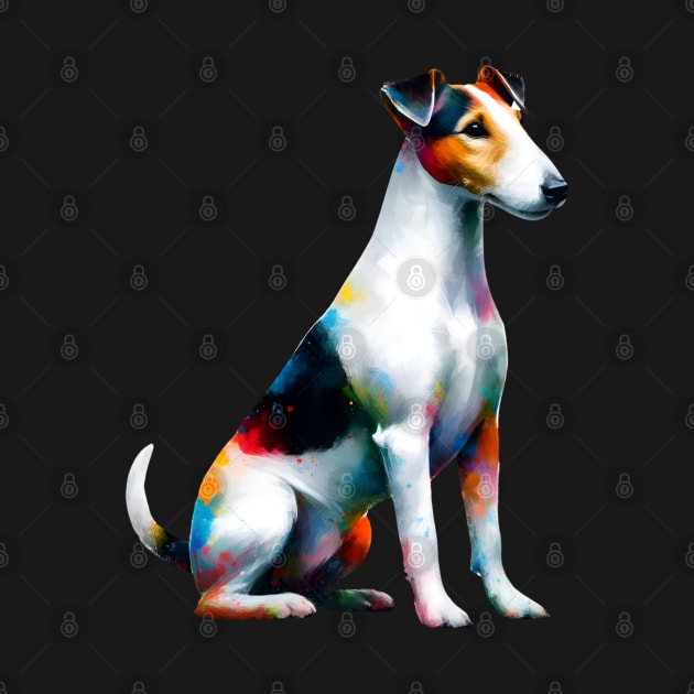 Colorful Smooth Fox Terrier in Artistic Splash Style by ArtRUs