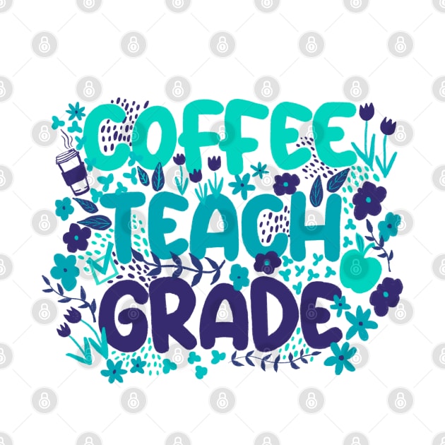 Coffee Teach Grade in Bright Blue by Booneb