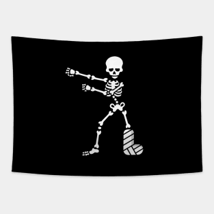 Broken leg plaster floss dance flossing skeleton Tapestry