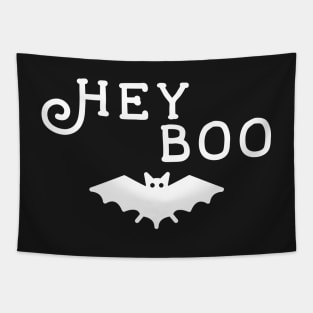 Hey Boo White Bat Tapestry