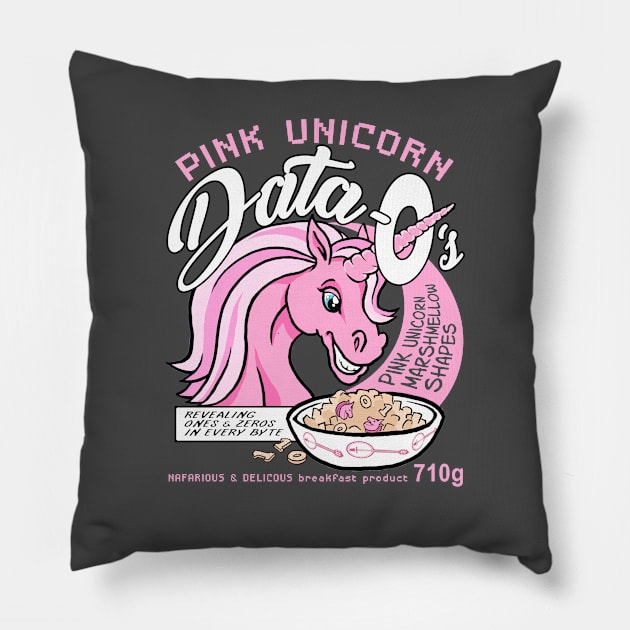 Pink Data Unicorn Pillow by chadsuniverse