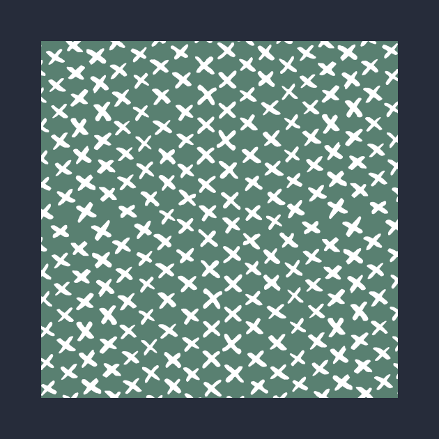 X stitches pattern - green and white by wackapacka