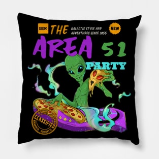 Pizza Party DJ Space Alien Pillow