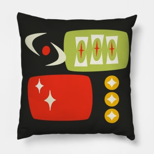 Atomic Age MCM Pattern in Black, Red, Green Pillow