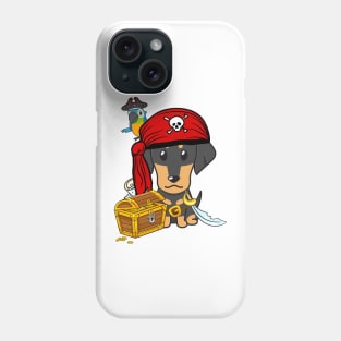 Funny dachshund is a pirate Phone Case