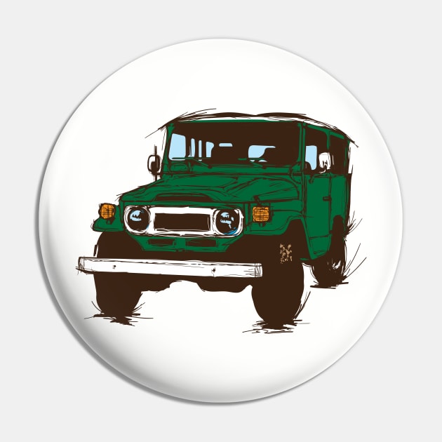 FJ40 Green Pin by GrumpyDog