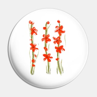 Oil flowers Pin