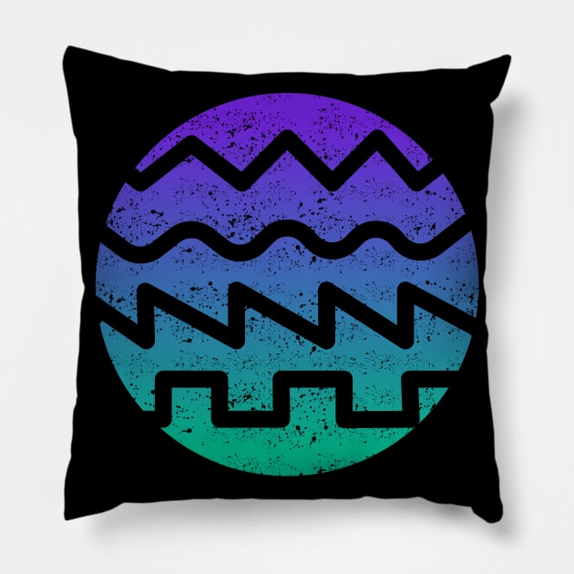 Synthesizer Waveform Pillow by Mewzeek_T