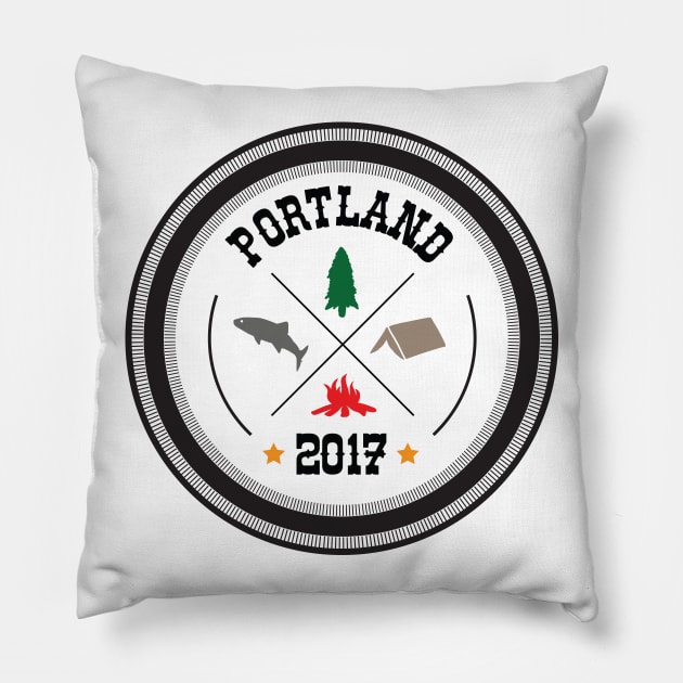 Portland Badge of Honor Pillow by jkim31