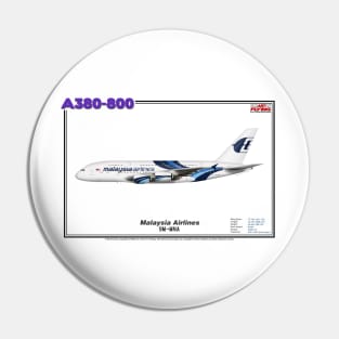 Airbus A380-800 - Malaysia Airlines (Art Print) Pin