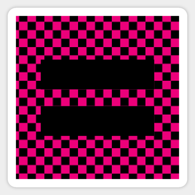 Checkerboard Equality Pink - Equal Rights - Sticker