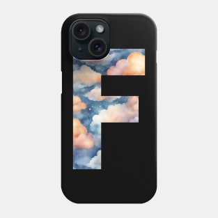 A pattern of cloud shapes filling the letter F Phone Case