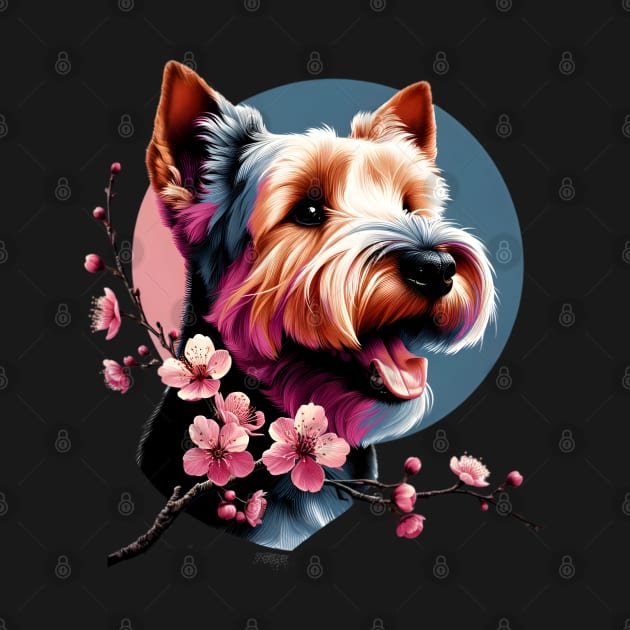 Joyful Glen of Imaal Terrier with Spring Cherry Blossoms by ArtRUs