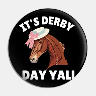 Funny Derby Day Horse Racing Party Pin