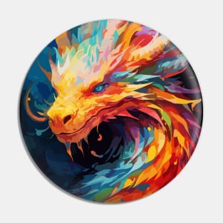 Fantasy Dragon Watercolor Painting Abstract Art Pin