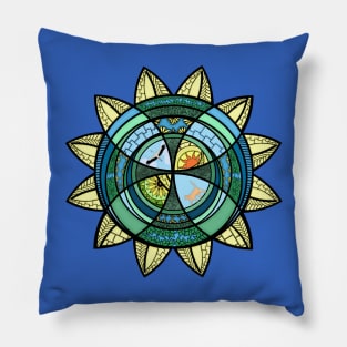 Ukrainian sunflower. Graphic arts. Abstract art Pillow