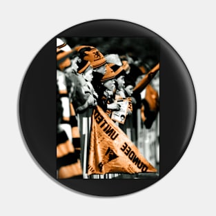 Tangerine and black United fans Pin