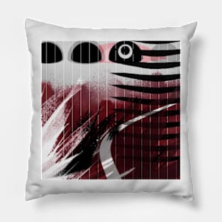 Follow the path grey black white purple pink abstract striped geometric art Pillow