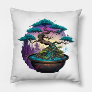 Bonsai World, Bonsai Tree Landscape Pillow