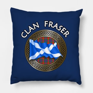 Clan Fraser Crest & Tartan Knot Pillow