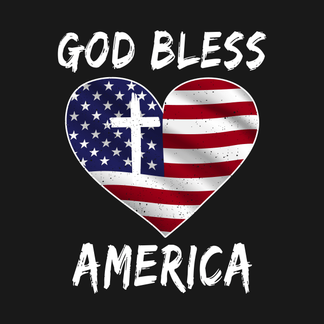 God Bless American Flag Heart by NatalitaJK