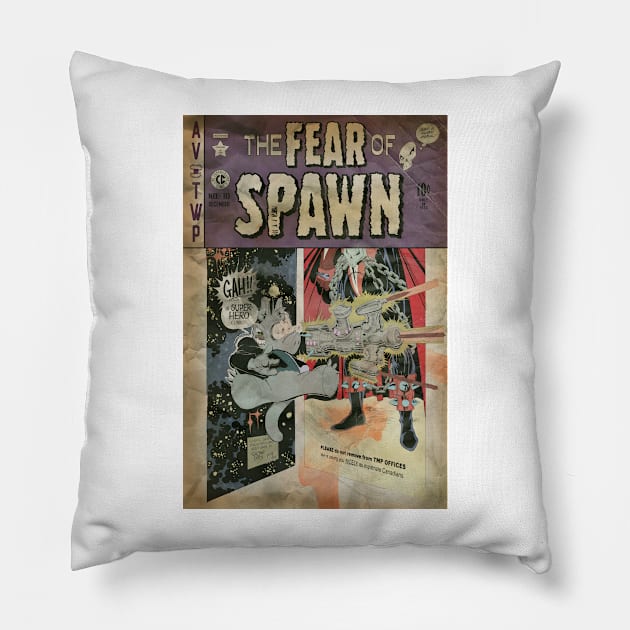 Dave Sim's The Fear of Spawn (distressed) Pillow by Matt Dow's AMOC TeePublic Shop