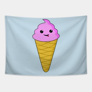 Cute Pink Kawaii Ice Cream Tapestry