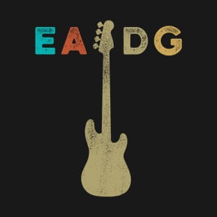 Vintage Four strings EADG bass guitar desgin T-Shirt