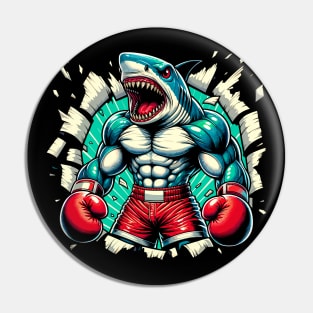 Mighty Marine Punch: Cartoon Shark Boxer Pin