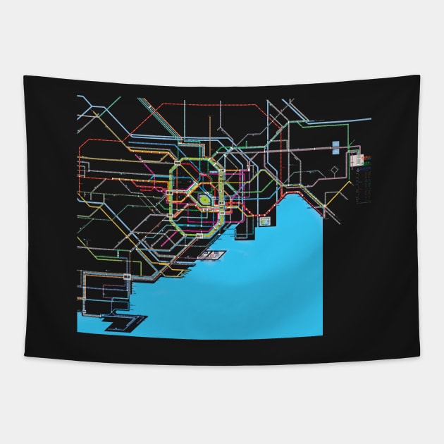 Tokyo Subway Map Tapestry by Otakuteland